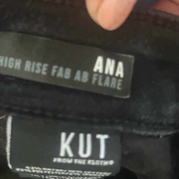 Kut From The Kloth Ana High Rise Fab Ab Flare Button Fly Black Jeans 18 Boho - Picture 5 of 5
